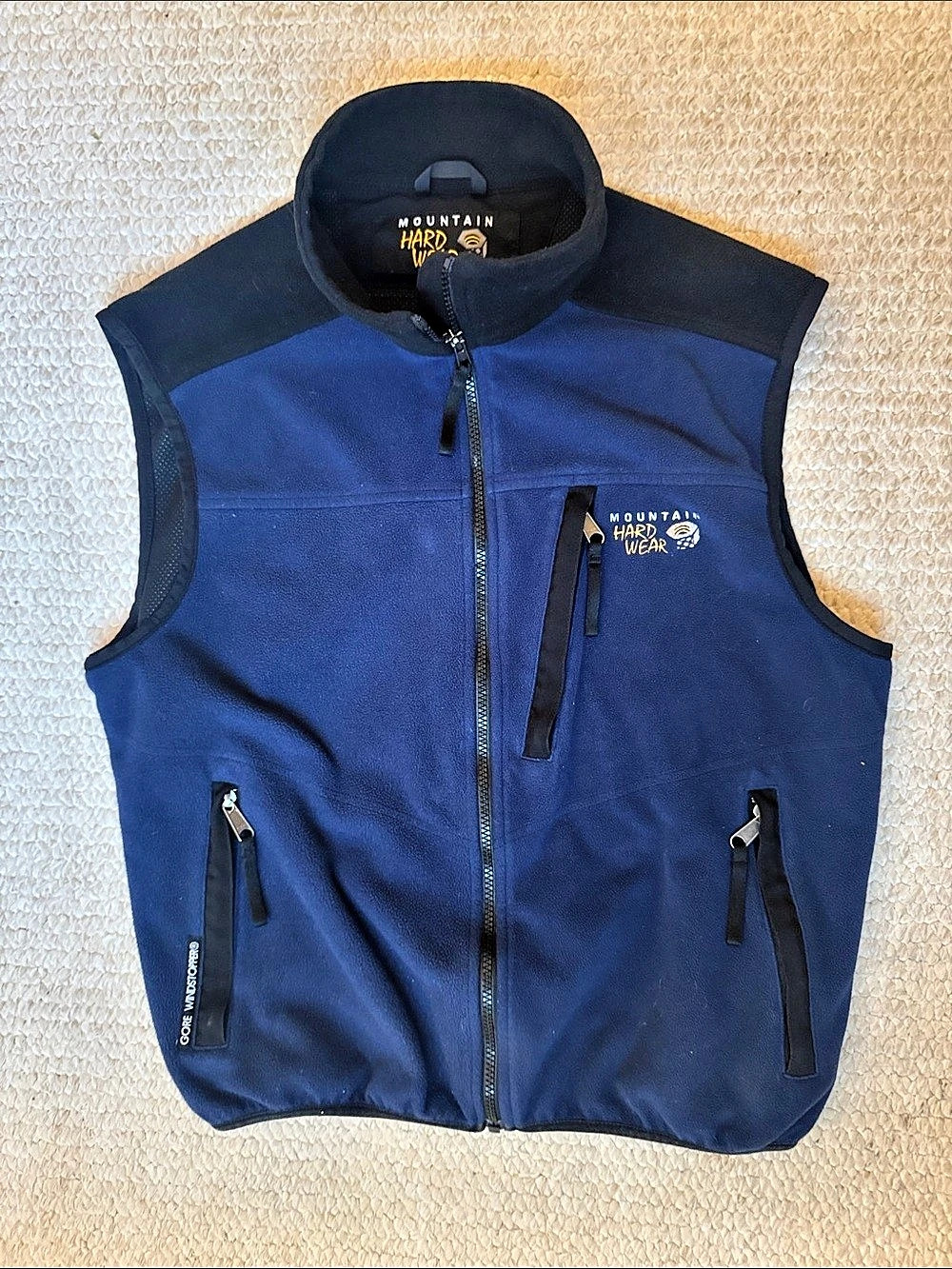 Mountain Hardwear WindStopper Tech Vest Men's Blue & Black Vest Size Large